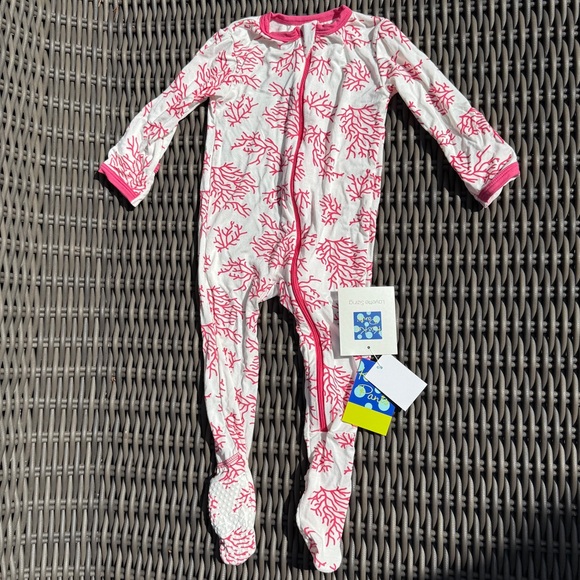 Kickee Pants Coral Print Zip-Up Footie - Size 6-9 months - NWT - Picture 2 of 16
